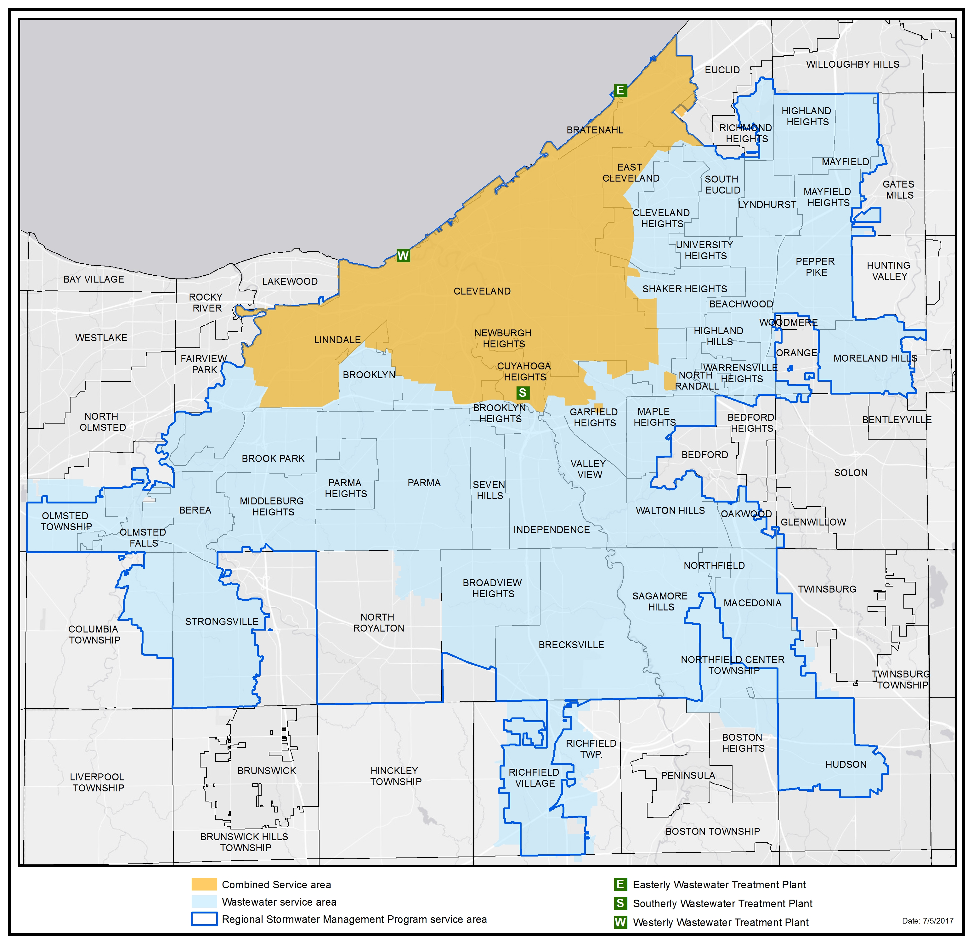 Service Area And Facilities Northeast Ohio Regional Sewer District